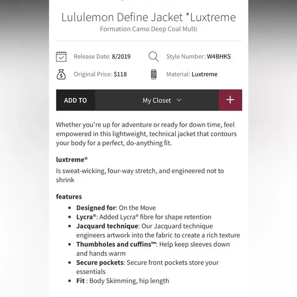 NWOT Lululemon Define Jacket - Picture 16 of 16